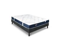 Ensemble matelas sommier 140x190 marque DUNLOPILLO - Hauteur 18 cm - Mousse Aérial - Sou...
