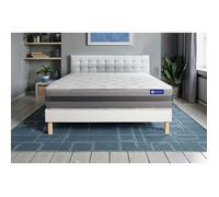 Ensemble matelas ACTIMEMO RELAX memoire de forme 140x200 cm Maxi epaisseur 5zones de confort + sommier KIT blanc