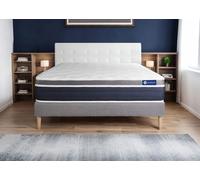 Ensemble Matelas Sommier 140x210 cm - Actimemo Confort - Sommier Kit Gris