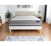 Ensemble Matelas Sommier 140x210 cm - Actimemo Pur - Sommier Kit Blanc