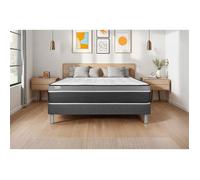 Ensemble Matelas Sommier 140x220 cm - Sommier Gris (en kit) - Vital Care Gris