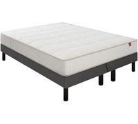 Ensemble Matelas Sommier 160 x 200 Pavillon 160x200 + 2 sommiers gris fumé pieds