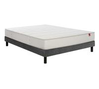 Ensemble Matelas Sommier 160 x 200 Pavillon 160x200 + sommier gris + pieds