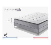 Ensemble Simmons 651 ressorts ensachés surmatelas intégré SW5 - 160x200 Blanc