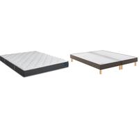 Ensemble Matelas Sommier 160 x 200 Vitality 2.1 160x200 + 2 sommiers marron +pieds