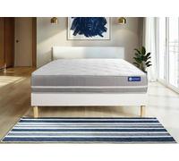 Ensemble Matelas Sommier 160x190 cm - Actiflex Zen - Sommier Kit Blanc
