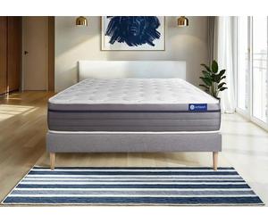 Ensemble Matelas Sommier 160x190 cm - Actiflex Zen - Sommier Kit Gris