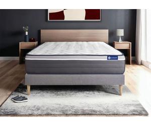 Ensemble Matelas Sommier 160x190 cm - ACTISOM - Actilatex Plus - Très ferme - 2 places - Latex