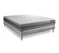 Ensemble Matelas Sommier 160x190 cm - Actilatex Relax - Sommier Kit Gris