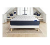 Ensemble matelas Ressorts ensaches+Memoire de forme ACTIFLEX MAX 160x200 cm Maxi epaisseur 7zones confort + sommier KIT blanc