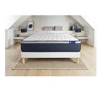 Ensemble matelas Memoire de forme ACTIMEMO MAX 160x200 cm Maxi epaisseur 7zones de confort + sommier KIT blanc