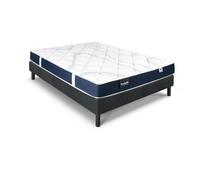 Ensemble matelas sommier 160x200 marque DUNLOPILLO - Hauteur 18 cm - Mousse Aérial - Soutien Ferme - Fabriqué en France