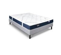 Ensemble matelas sommier 160x200marque DUNLOPILLO - Hauteur 18 cm - Mousse Aérial - Soutien Ferme - Fabriqué en France