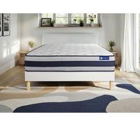Ensemble Matelas Sommier 160x220 cm - Actiflex Ergo - Sommier Kit Blanc