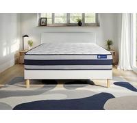 Ensemble Matelas Sommier 160x220 cm - Actimemo Ergo - Sommier Kit Blanc