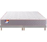 Ensemble Matelas Sommier 180 x 200 Au lit 180x200 + 2 sommiers anthracite pieds