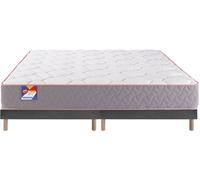 Ensemble Matelas Sommier 180 x 200 Au lit 180x200 + 2 sommiers gris clair pieds