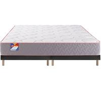 Ensemble Matelas Sommier 180 x 200 Au lit 180x200 + 2 sommiers velours nuit pieds