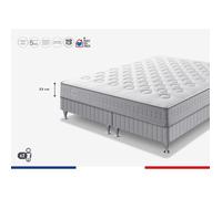 Simmons Ensemble matelas sommier SW1 180x190 H 23 cm Ressorts ensachés Sensoft Fabriqué en France