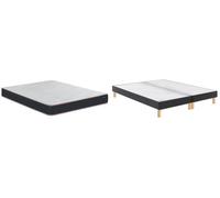Ensemble Matelas Sommier 180 x 200 Vitality 1.1 180x200 2 sommiers gris foncé pieds