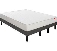 Ensemble Matelas Sommier 180 x 200 Voyage 180x200 + 2 sommiers gris fumé pieds