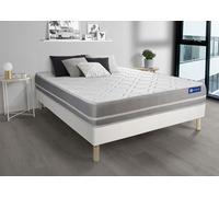 Ensemble Matelas Sommier 180x190 cm - Actilatex Touch - Sommier Kit Blanc