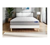 Ensemble matelas Latex + memoire de forme ACTILATEX TOUCH 180x200 3zones de confort + sommier KIT blanc