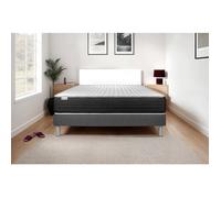 Ensemble Matelas Sommier 180x200 cm - Sommier Gris (en kit) - Vitalmemo One Gris
