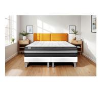 Ensemble Matelas Sommier 200x200 cm - 2 Sommiers Blanc - Vital Power Zen Blanc