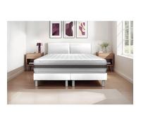 Ensemble Matelas Sommier 200x200 cm - 2 Sommiers Blanc - Vitalmemo Back Blanc