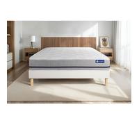 Ensemble matelas 200x200 ACTILATEX SOFT 3zones de confort + sommier KIT blanc
