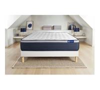 Ensemble matelas Memoire de forme ACTIMEMO MAX 200x200 cm Maxi epaisseur 7zones de confort + sommier KIT blanc