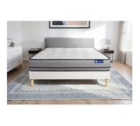 Ensemble Matelas Sommier 200x200 cm - Sommier Blanc (en kit) - Actimemo Night