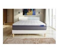 Actisom Ensemble matelas sommier ACTIMEMO ZEN Mémoire de forme 200x200 7 zones Kit blanc