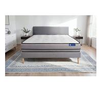 Ensemble matelas ACTILATEX 200x200cm 2 faces a MÉMOIRE DE FORME+LATEX 3zones de confort + sommier KIT gris
