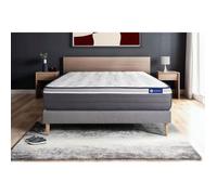 Ensemble matelas ACTILATEX PLUS 200x200 Latex+Memoire de forme Maxi epaisseur 7zones de confort + sommier KIT gris