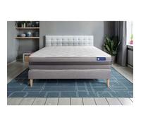 Actisom Ensemble matelas+sommier ACTILATEX RELAX Latex et mémoire de forme 200x200 cm kit gris