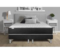 Ensemble Matelas Sommier 180x200 cm - 2 Sommiers Noir - Vitalmemo One Noir