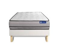 Ensemble matelas ACTIFLEX NIGHT 80x190cm RESSORTS ENSACHES 3zones de confort + sommier KIT blanc
