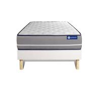 Ensemble matelas a memoire ACTIMEMO PUR 80x190cm 3zones de confort + sommier KIT blanc