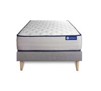Ensemble matelas Latex et Memoire de forme ACTILATEX FORM 80x190 cm 5zones de confort + sommier KIT gris