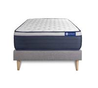 Actisom Ensemble matelas et sommier ACTIMEMO MAX Mémoire de forme 80x190 cm 7 zones Gris