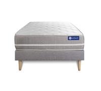 Actisom - Ensemble matelas mémoire de forme Actimemo Touch 80x190 3 zones + sommier kit gris