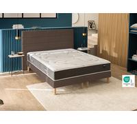 Ensemble matelas + sommier 90 x 190 cm trame marron - Bultex ensemble rise up