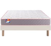 Ensemble Matelas Sommier 90 x 200 Au lit 90x200 + sommier sable + pieds