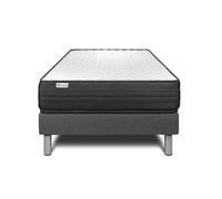 Ensemble Matelas Sommier 90x190 cm - Sommier Gris (déjà monté) - Vitalpower Gris