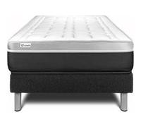 Ensemble Vital Soft 90 x 190 cm sommier Kit Noir | Epaisseur : 24 cm | Confort : Ferme