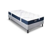 Ensemble matelas sommier 90x190 marque DUNLOPILLO - Hauteur 18 cm - Mousse Aérial - Soutien Ferme - Fabriqué en France