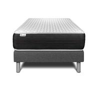 Ensemble matelas VITALSPRING - Ressorts ensachés - Ep : 22cm - Ferme - Sommier Gris