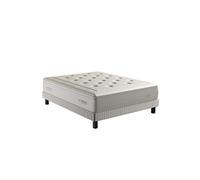 Ensemble matelas sommier pieds Simmons 651 ressorts ensachés + mousse mémoire de forme SW6 140x200